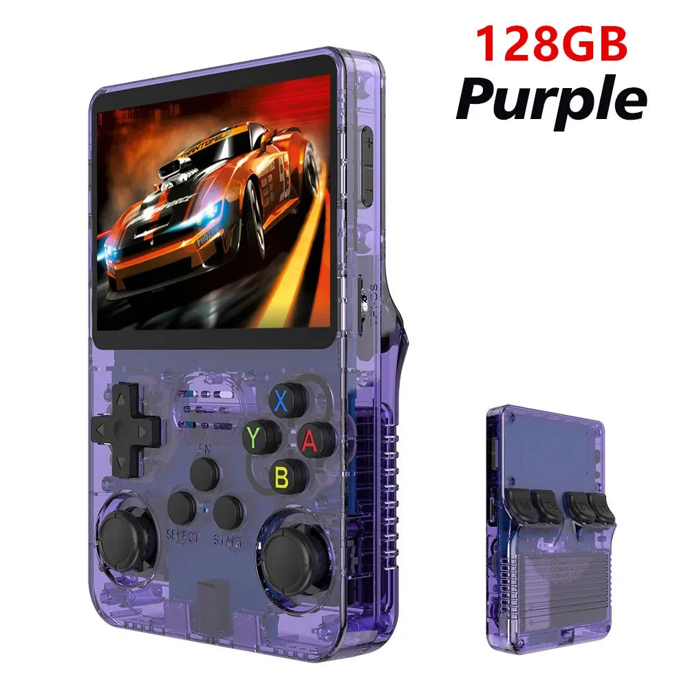 R36S Retro Handheld Video Game Console 3.5 Inch IPS Screen 128GB Portable Pocket Player Linux System Preloaded Games Boy Gift